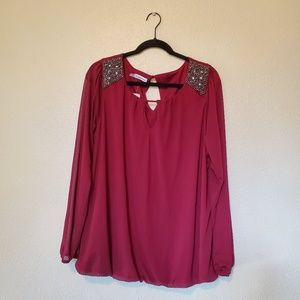 NWT Maurices Beaded Shoulder Top